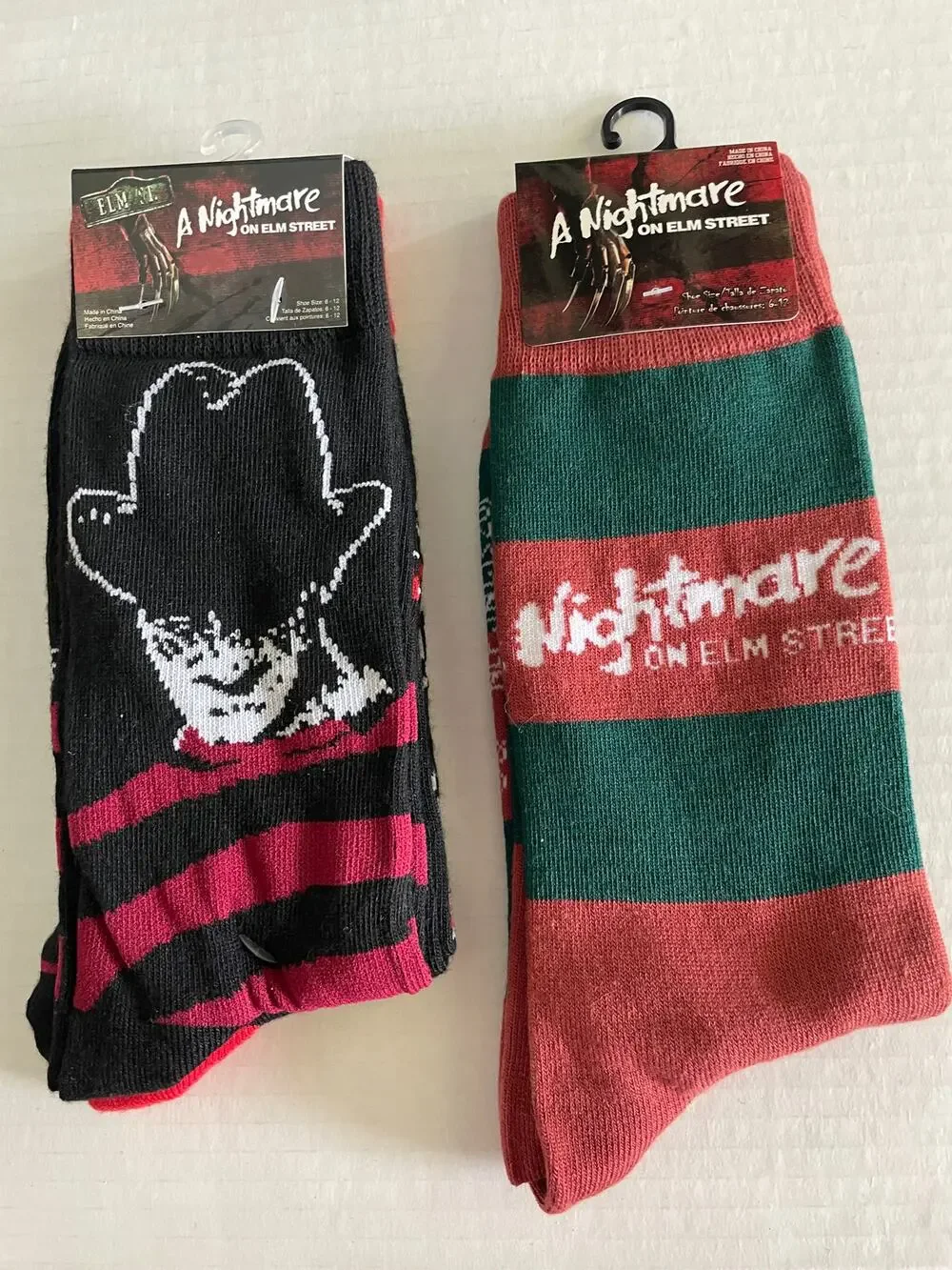 A NIGHTMARE ON ELM STREET 3 PAIR HORROR MOVIE HALLOWEEN SOCKS NEW
